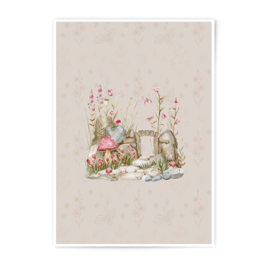 Mushroom Cottage Photographic Prints, Botanical Print, Garden Wall Art, Fairy Tale Decor, Whimsical Art Prints, Home Decor - Tawshia
