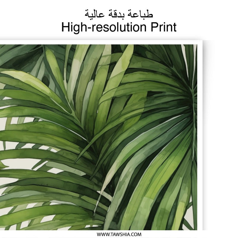 Tropical Palm Leaves Photographic Print, Green Botanical Art, Jungle Decor, Tropical Home Decor, Nature Inspired Wall Art - Tawshia
