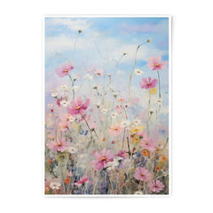 Pink Cosmos Photographic Print, Floral Wall Decor, Flower Field Photo, Pastel Art, Botanical Print, Nature Photography, Wall Art - Tawshia