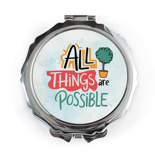 All Things Are Possible Mirror, Inspirational Quote Mirror, Positive Affirmation Mirror, Unique Gift Mirror, Motivational Mirror - Tawshia