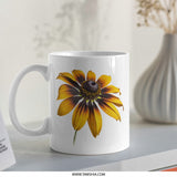 Black Eyed Susan Mug, Floral Mug, Flower Coffee Cup, Sunflower Mug, Botanical Gift, Nature Lover Gift, Plant Lover Mug, Flower Design Mug - Tawshia