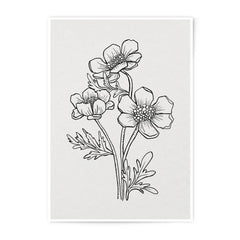 Anemone Flower Photographic Print, Botanical Art Print, Floral Wall Decor, Line Art, Minimalist Home Decor - Tawshia