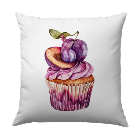 Plum Cupcake Pillow, Foodie Decor, Dessert Lover Gift, Kitchen Accent Pillow, Cute Pillow - Tawshia