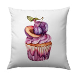 Plum Cupcake Pillow, Foodie Decor, Dessert Lover Gift, Kitchen Accent Pillow, Cute Pillow - Tawshia