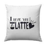 I Love You a Latte Pillow, Coffee Lover Gift, Cute Valentines Day Pillow, Home Decor, Coffee Pun Pillow, Gift For Her, Bedroom Decor - Tawshia