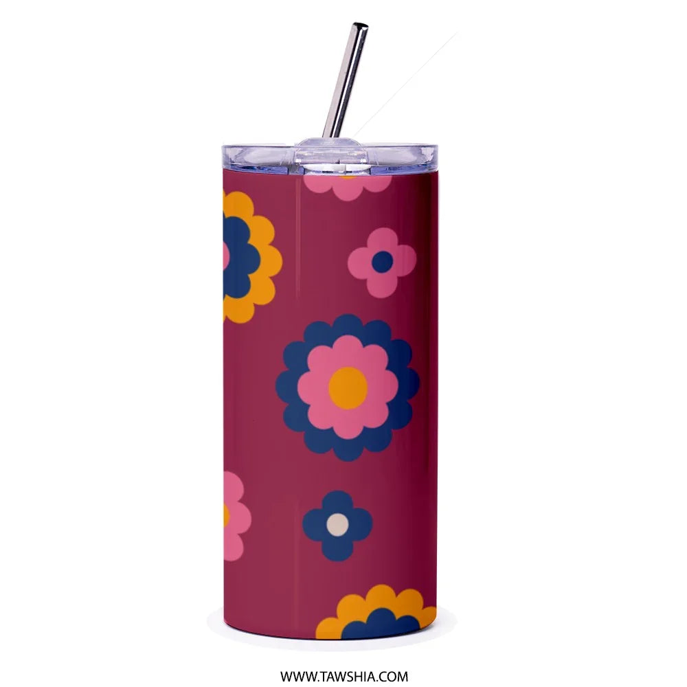Colorful Floral Patterned Insulated Travel Tumbler product