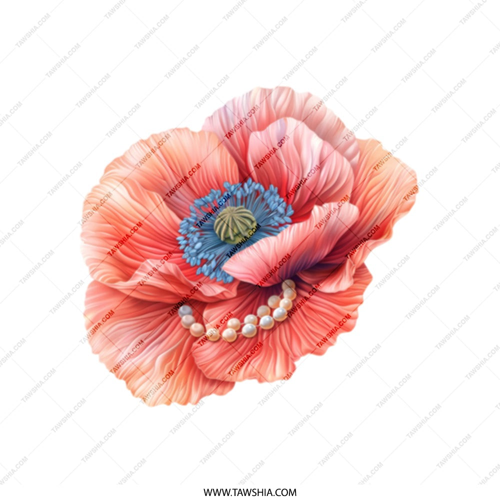Poppy Flower Tote Bag, Floral Design Bag, Botanical Art Bag, Unique Tote Gift, Elegant Stylish Bag, Nature Lover Bag (135) - Tawshia