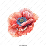 Poppy Flower Tote Bag, Floral Design Bag, Botanical Art Bag, Unique Tote Gift, Elegant Stylish Bag, Nature Lover Bag (135) - Tawshia