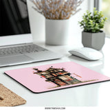 Whimsical Building Mouse Pad, Colorful House Illustration, Quirky Desk Accessory, Unique Computer Mat, Artist Design Mousepad - Tawshia