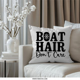 Boat Hair Don't Care Pillow, Nautical Pillow, Boating Lover Gift, Funny Boat Pillow, Lake House Decor, Dock Life Pillow, Captain Pillow - Tawshia