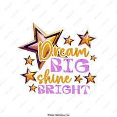 Dream Big Pillow, Shine Bright Throw Pillow, Inspirational Pillow, Positive Home Decor, Star Pillow, Gift for Graduate, Motivational - Tawshia