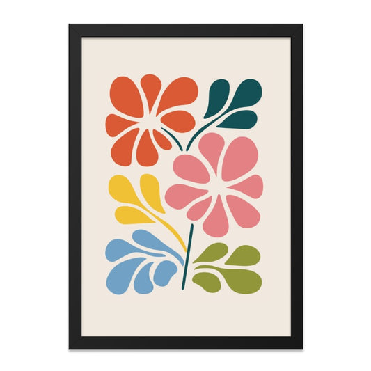 Abstract Floral Wall Art, Mid Century Modern Art Print, Colorful Flower Wall Decor, Geometric Floral Art, Botanical Wall Art Print - Tawshia