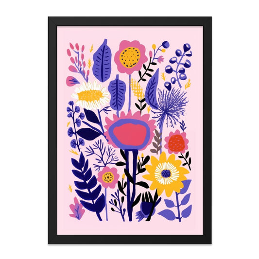 Floral Wall Art Print, Colorful Flower Painting, Botanical Wall Decor, Modern Art, Vibrant Floral Artwork, Pink Wall Art, Flower - Tawshia