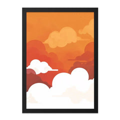 Orange Sky Wall Art, Cloudscape Print, Modern Wall Decor, Abstract Art Print, Atmospheric Wall Hanging, Home Decor, Cloud Wall Art - Tawshia