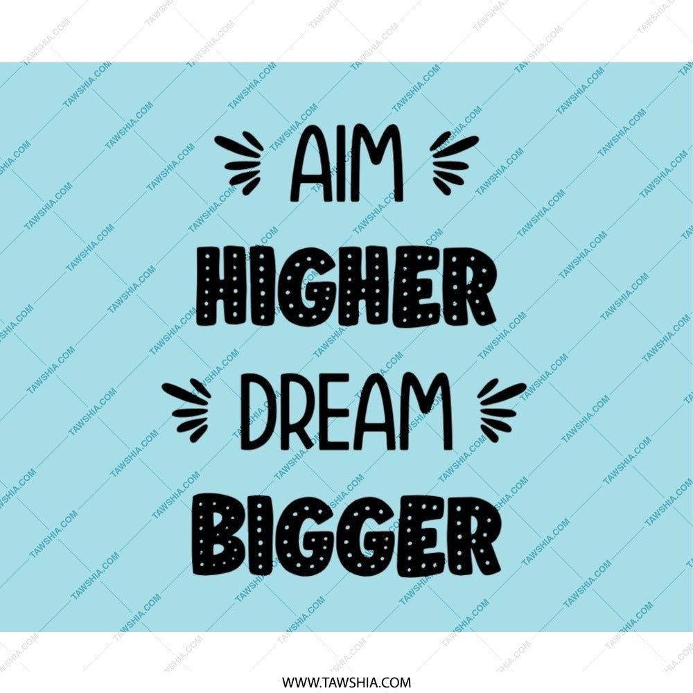 Aim Higher Dream Bigger Mouse Pad, Inspirational Quote Desk Accessory, Motivational Gift, Office Decor, Cute Work From Home Gift - Tawshia