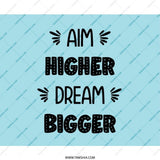 Aim Higher Dream Bigger Mouse Pad, Inspirational Quote Desk Accessory, Motivational Gift, Office Decor, Cute Work From Home Gift - Tawshia