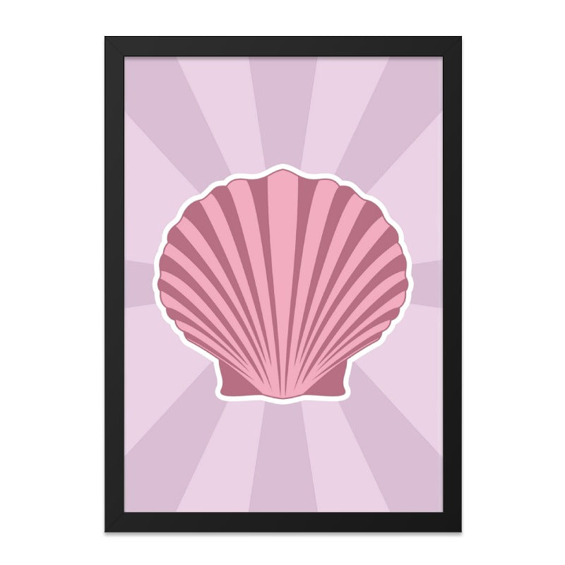 Pink Seashell Wall Art, Coastal Decor Print, Beach House Art, Ocean Theme Artwork, Modern Nautical Wall Decor, Shell Art Print, Summer Home - Tawshia