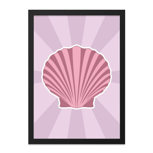 Pink Seashell Wall Art, Coastal Decor Print, Beach House Art, Ocean Theme Artwork, Modern Nautical Wall Decor, Shell Art Print, Summer Home - Tawshia