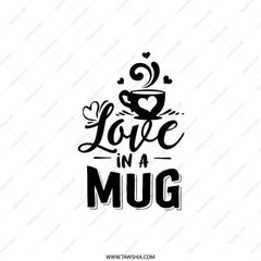 Love in a Mug Pillow, Coffee Lover Gift, Cozy Home Decor, Cute Throw Pillow, Decorative Pillow, Mug Design Pillow - Tawshia