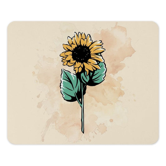 Sunflower Mouse Pad, Floral Desk Decor, Cute Computer Accessory, Office Gift, Watercolor Style Mousepad, Botanical Illustration - Tawshia