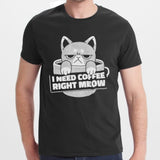 I Need Coffee Right Meow Funny Cat T-shirt product type