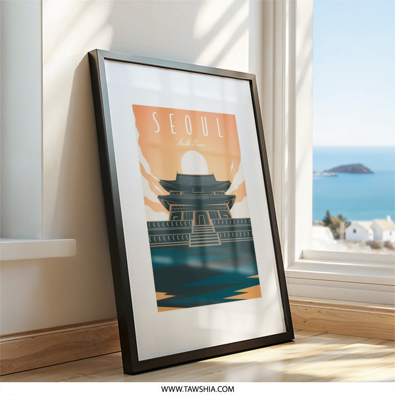 Seoul South Korea Wall Art, Architecture Art Print, Travel Art Poster, Korean Landmark Artwork, Cityscape Decor, Home Decor - Tawshia