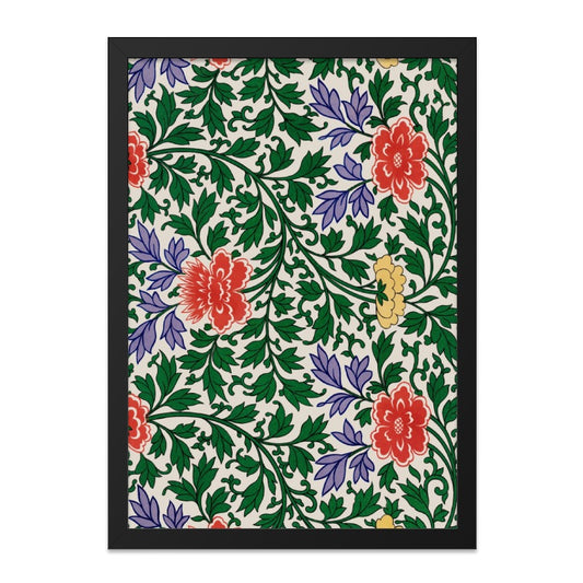 Floral Art Nouveau Wall Art, Botanical Print, Vintage Flower Artwork, Colorful Home Decor, Classic Decor, Wall Decor - Tawshia