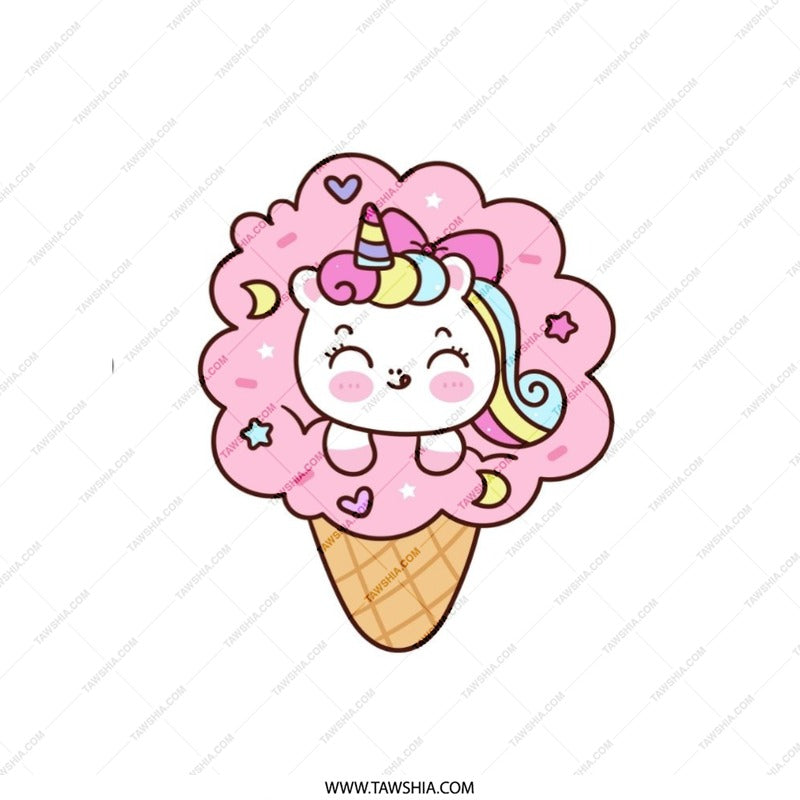Kawaii Unicorn Ice Cream Pillow, Cute Dessert Home Decor, Whimsical Throw Pillow, Pastel Aesthetic Room Decor, Magical Creature Pillow Gift - Tawshia