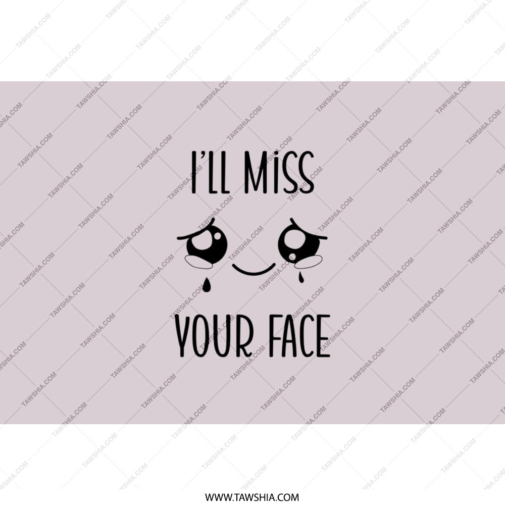 I'll Miss Your Face Tumbler, Cute Kawaii Goodbye Gift, Farewell Present, Office Gift, Funny Travel Tumbler, Sad Anime Mug, Gift for Coworker - Tawshia