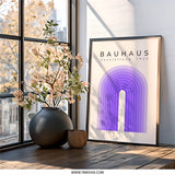 Bauhaus Wall Art, Ausstellung 1923 Print, Abstract Geometric Art, Modern Home Decor, Purple Arch Wall Art - Tawshia