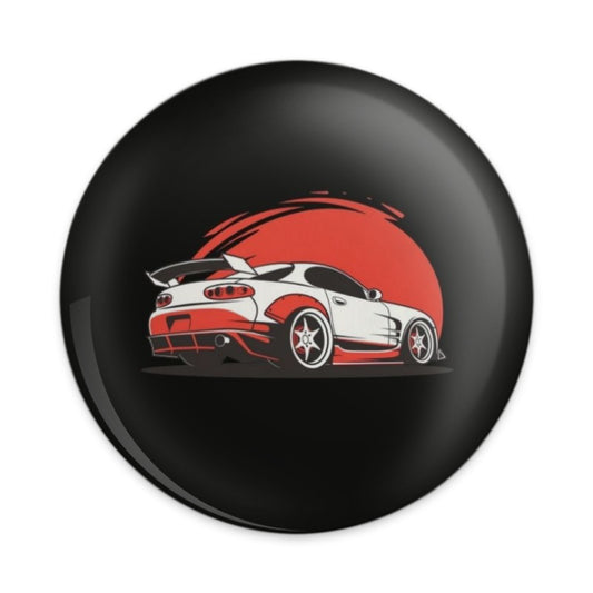 JDM Car Pinback Button, Toyota Supra Art, Japanese Auto, Automotive Fan Gift, Car Enthusiast Badge, Cool Car Graphic Pin Button - Tawshia