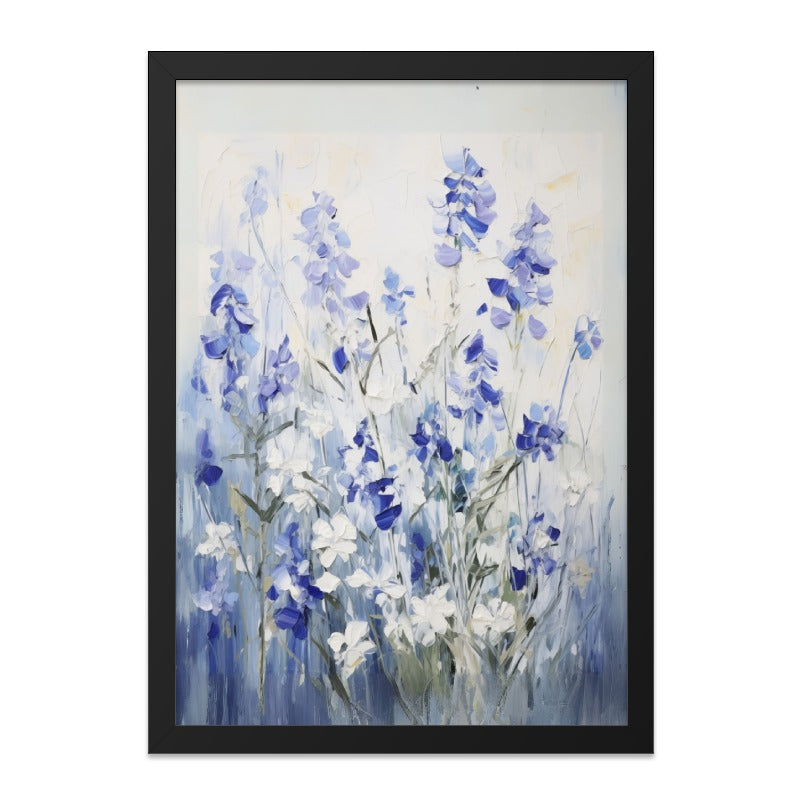 Blue Delphinium Wall Art, Floral Home Decor, Botanical Print, Flower Artwork, Modern Art, Living Room Art, Bedroom Decor, Gift Idea - Tawshia