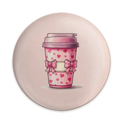 Pink Coffee Pinback, Kawaii Coffee Lover Gift, Heart Pinback, Cute Coffee Bows Pin, Gift for Her, Pink Aesthetic Pin, Popular Etsy Listing - Tawshia