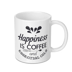 Happiness is Coffee Mug, Essential Oil Mug, Coffee Lover Gift, Aromatherapy Mug, Funny Mug, Cute Mug, Gift for Her, Self Care Mug - Tawshia