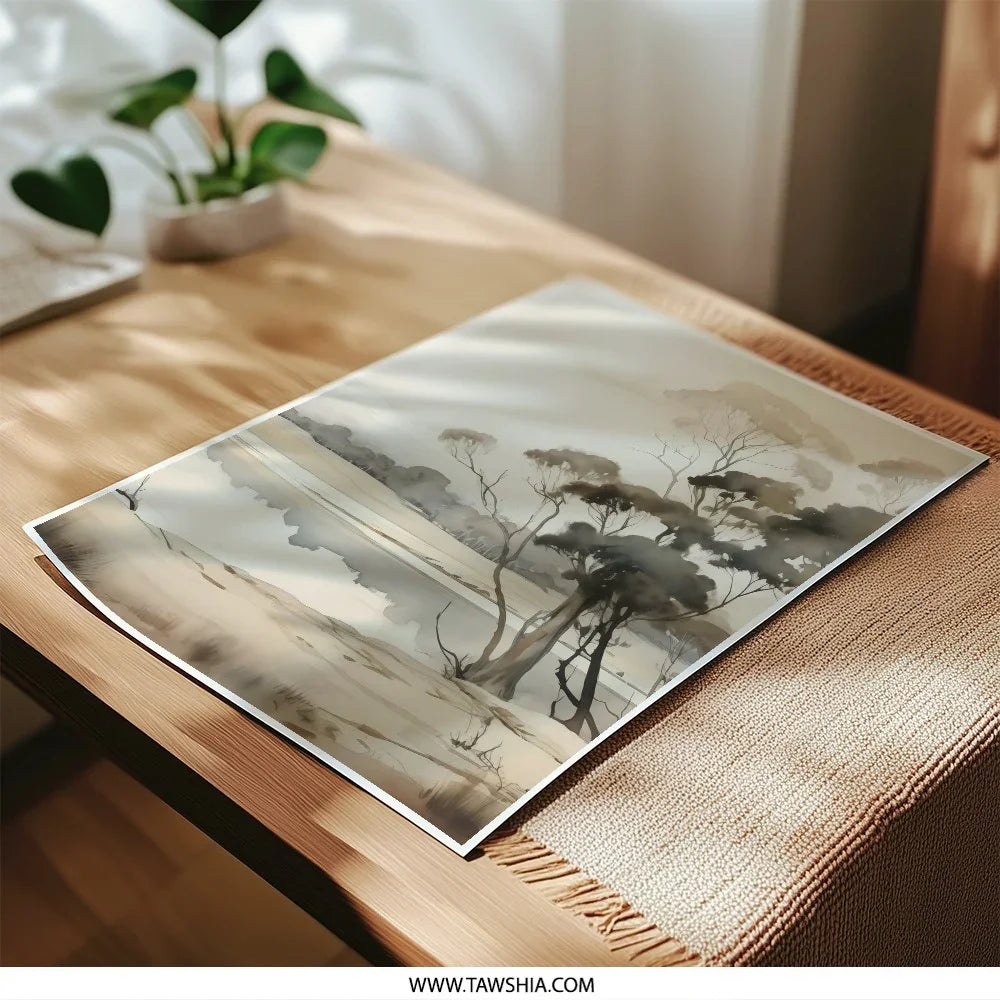 Eucalyptus Photographic Print, Australian Landscape Art, Neutral Tone Wall Decor, Coastal Scenery Photography, Minimalist Nature Print - Tawshia