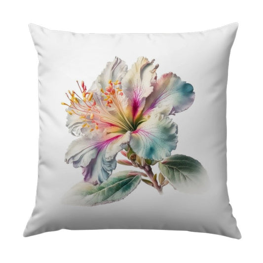 Floral Pillow, White Hibiscus Pillow, Tropical Flower Decor, Pastel Floral Pillow, Botanical Pillow Cover, Accent Pillow, Home Decor Pillow - Tawshia