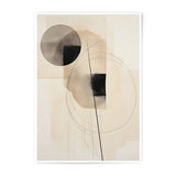 Abstract Art Photographic Print, Geometric Shapes Wall Decor, Modern Beige Home Art, Minimalist Print Artwork, Circle Square Poster - Tawshia