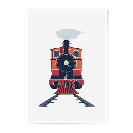 Vintage Train Photographic Print, Steam Engine Wall Art, Retro Locomotive Decor, Train Lover Gift, Railroad Art Print, Kids Room Art - Tawshia
