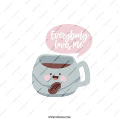 Cute Coffee Pillow, Everybody Loves Me, Kawaii Pillow, Coffee Bean Pillow, Adorable Home Decor, Decorative Pillows, Funny Pillows - Tawshia