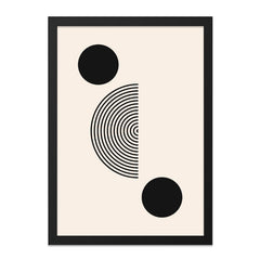 Minimalist Geometric Wall Art, Circle Line Art Print, Abstract Wall Decor, Modern Art Poster, Simple Home Decor, Black and Beige Art - Tawshia