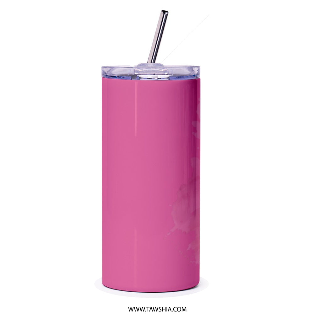 Arabic Quote Tumbler, Friends Are The Family We Choose, Gift For Friend, Inspirational Tumbler, Unique Tumbler, Pink Tumbler - Tawshia