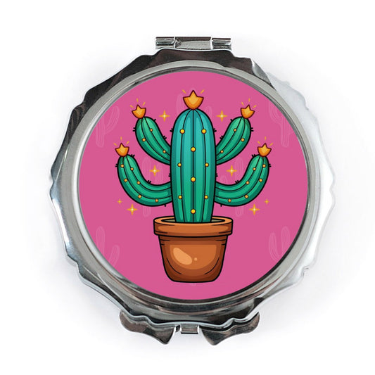 Cactus Mirror, Pocket Mirror, Cute Gift, Plant Lover Gift, Succulent Mirror, Travel Mirror, Makeup Mirror, Compact Mirror, Handbag Mirror - Tawshia