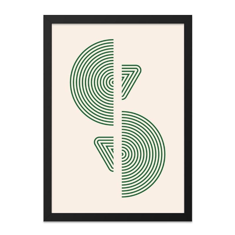 Geometric Wall Art, Minimalist Art Print, Green Abstract Shapes, Modern Home Decor, Contemporary Wall Hanging - Tawshia