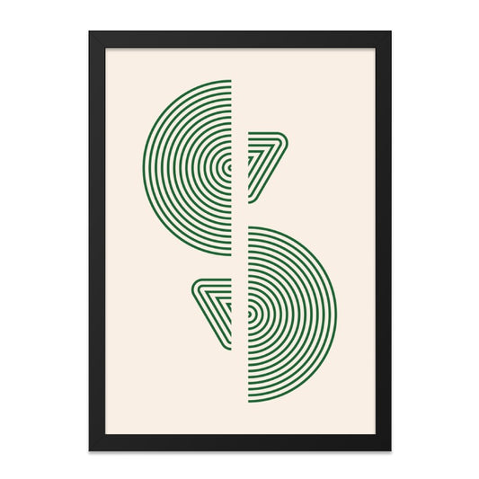 Geometric Wall Art, Minimalist Art Print, Green Abstract Shapes, Modern Home Decor, Contemporary Wall Hanging - Tawshia