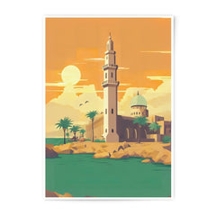 Mosque Photographic Print, Islamic Architecture Wall Art, Middle Eastern Art, Desert Oasis, Tropical Print, Sunset Art Print, Unique Gift - Tawshia
