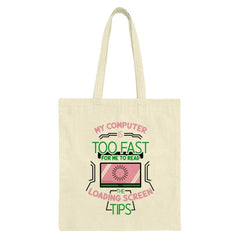 Computer Loading Screen Tote Bag, Fast Computer Funny Tote, Geeky Tote, Programmer Gift, Coder Tote, IT Humor Tote Bag, Sarcastic Tote Bag - Tawshia
