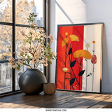 Modern Floral Wall Art, Abstract Botanical Print, Contemporary Flower Design, Stylish Home Decor, Trendy Art Print, Unique Wall Decor - Tawshia