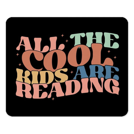 Cool Kids Reading Mouse Pad, Retro Aesthetic Design, Fun Office Decor, Gift for Book Lovers, Colorful Desktop Accessory - Tawshia