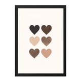 Skin Tone Hearts Wall Art, Diversity Art Print, Love and Unity Home Decor, Minimalist Heart Design, Neutral Tone Wall Decor - Tawshia
