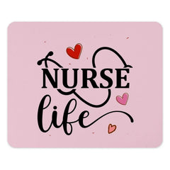 Nurse Life Mouse Pad, Hearts and Stethoscope Design, Nurse Appreciation Gift, Cute Desk Accessory, Nurse Graduation Present - Tawshia
